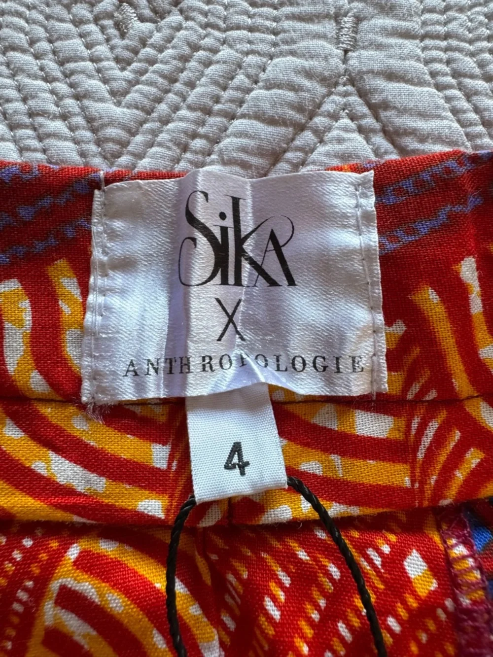 New Anthropologie SIKA Abstract-Print Wide-Leg Trousers pants Size 4 Anthro